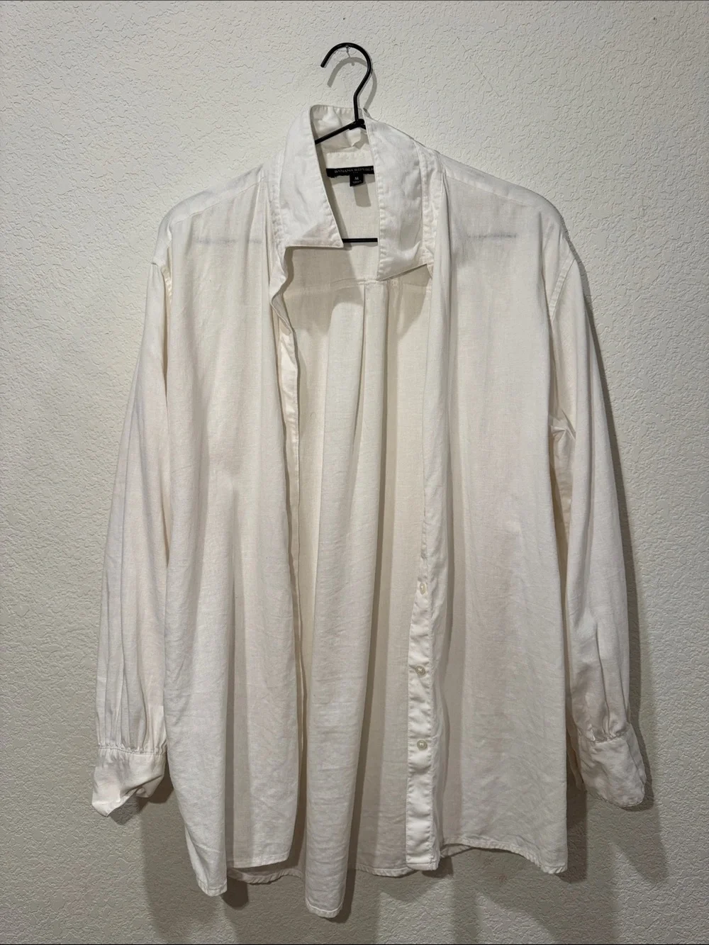 Banana Republic Oversized Cream Button-Down Shirt